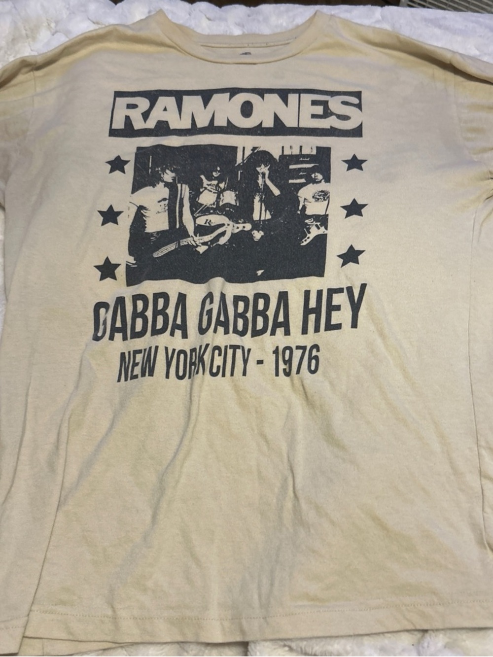 Ramones Gabba Gabba Hey Graphic Tee - Beige
